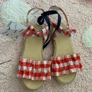 NWT Janie and Jack Espadrilles Red Gingham Sz 8